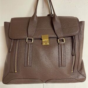 3.1 Phillip Lim Brown Leather Bag with Gold Zipper